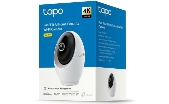TP-LINK Tapo C260 4K Pan/Tilt Indoor Security Camera for Baby Monitor, Dog Camera w/Motion Detect and Track, 360° View, Color Night Vision, SD/Cloud Storage, Works w/Alexa, Google, and Bixby RoomCam 4K